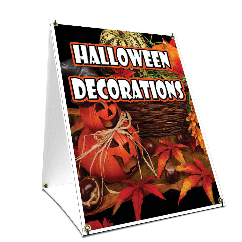 A-frame Sidewalk Halloween Decorations Sign With Graphics On Each Side