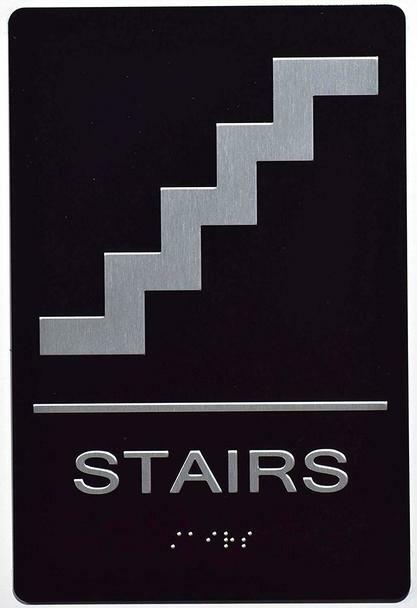 Stairs Sign (Aluminium, Black/Silver,Size 6×9) The Sensation line–REF24-1027