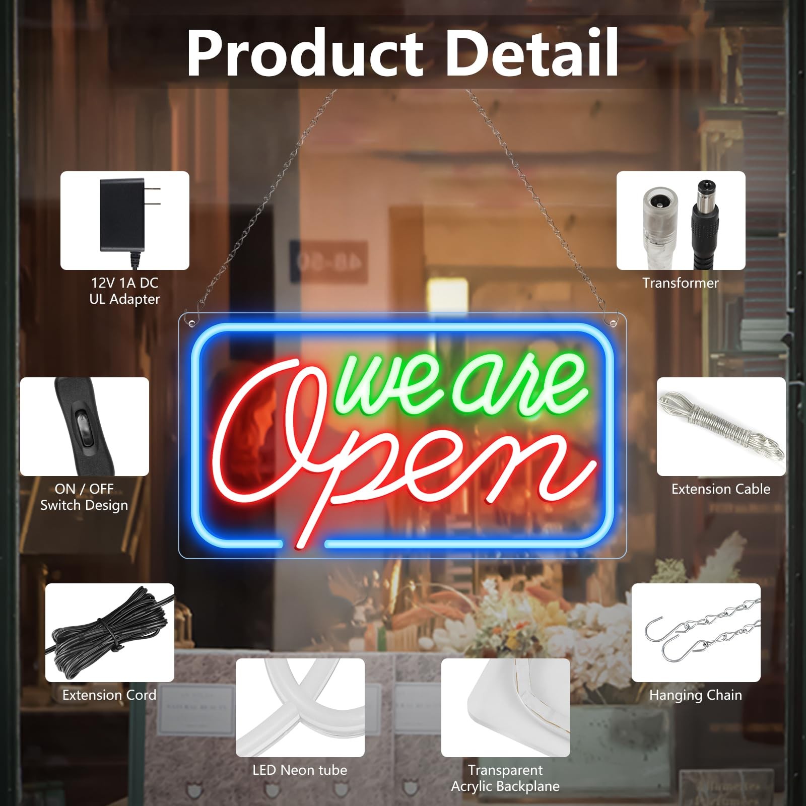 Neltbesin Neon We Are Open Signs For Business 16.5X 9 Open Sign Led Super