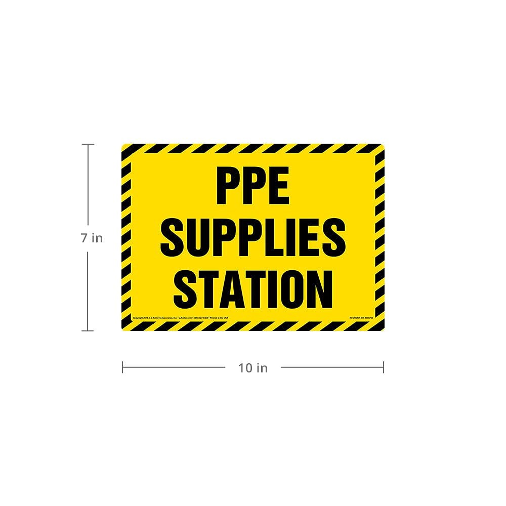 J. J. Keller PPE Supplies Station Sign, 10″ x 7″