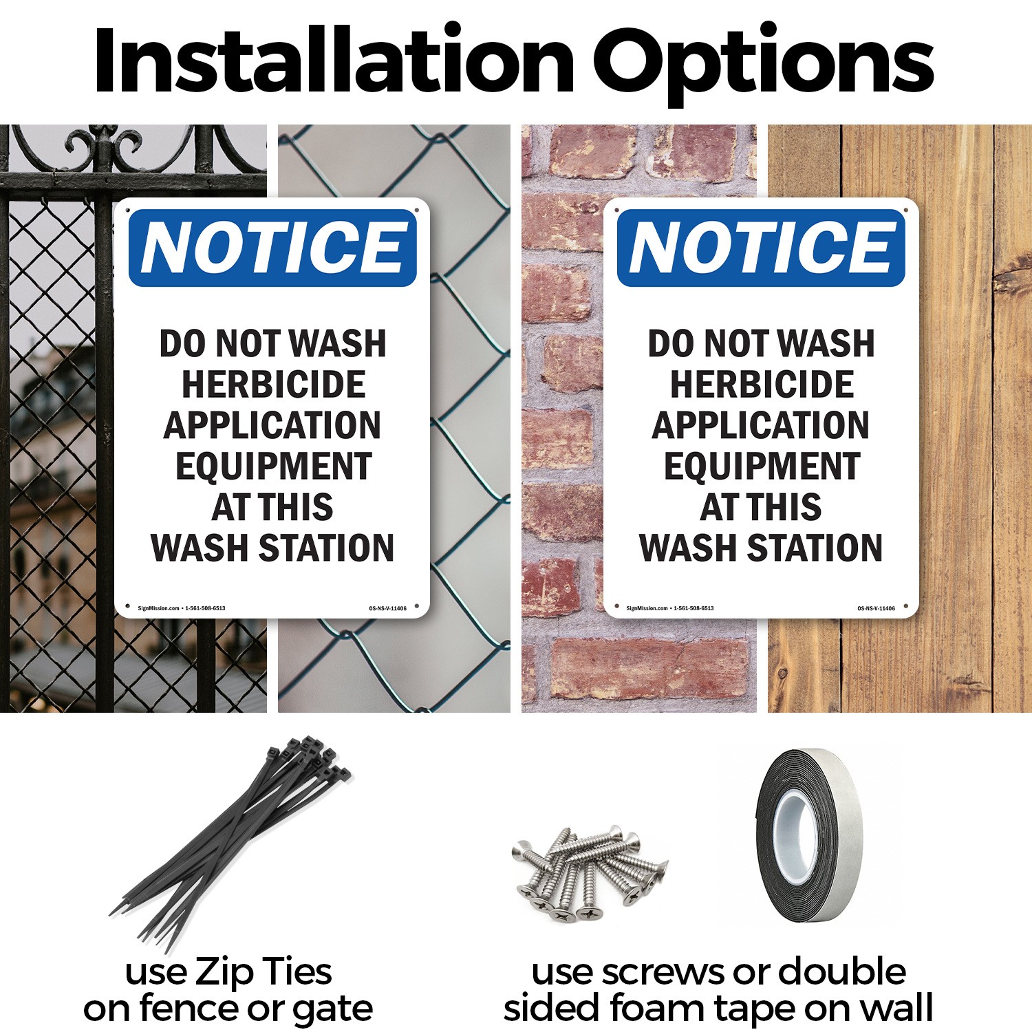 Do Not Wash Herbicide Application OSHA Notice Sign Metal, Decal – 5 or 10 Pack