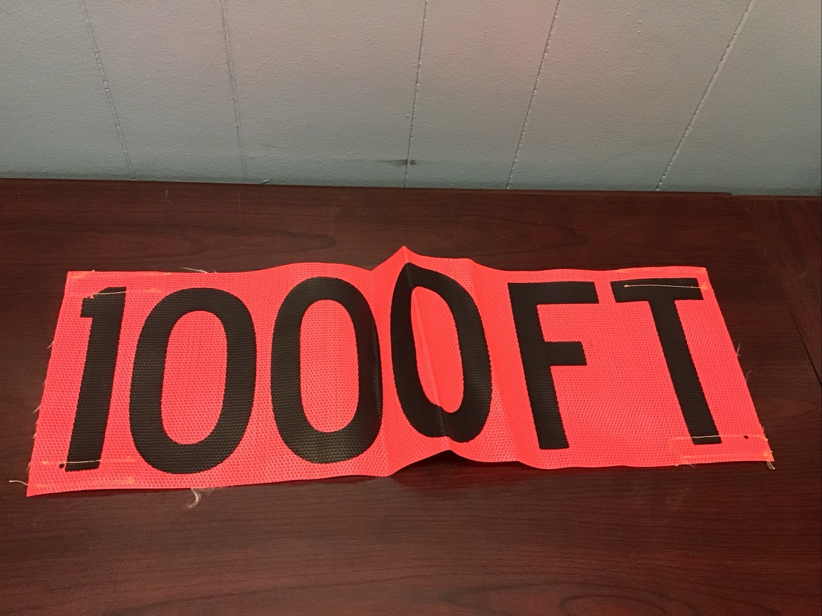 “1000FT” Orange Traffic Safety Banner, 22”x7”