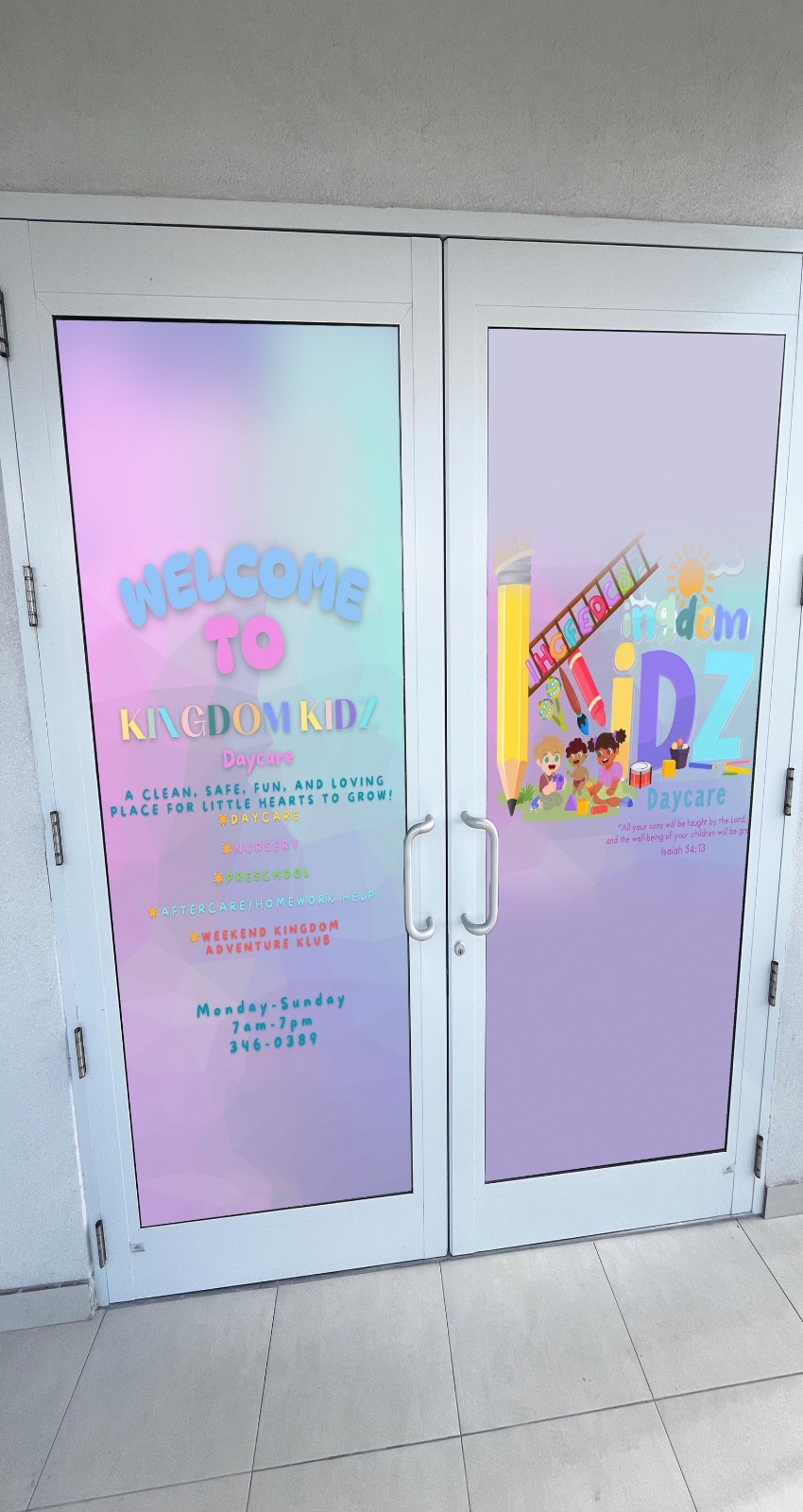 Custom Door Window Decal for Businesses and Storefronts! Includes FULL DESIGN