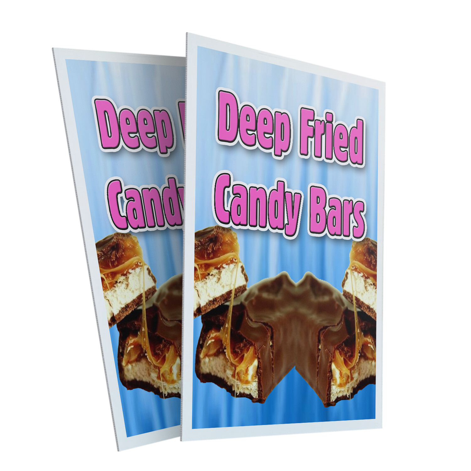 Deep Fried Candy Bars 24″ x 36″ 2 Pack Of Store Sign Plastic Or Decal