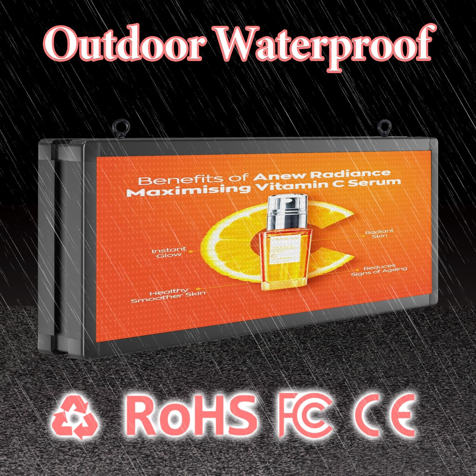 P10 39×14 Inch Double Sided led Sign Outdoor WiFi Control High Brightness Stores