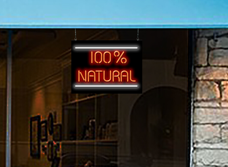 100% Natural Neon Sign REAL Neon Window Sign Red & White Advertisement Hand Bent
