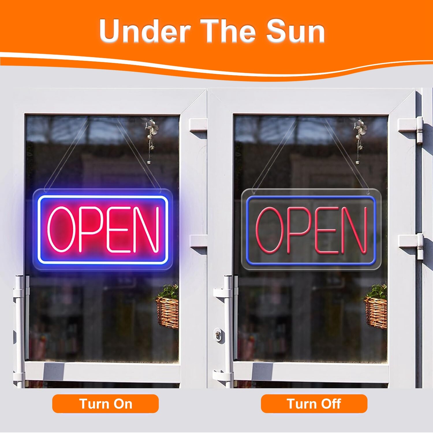 LED Open Sign 16.5×9.1in Business Neon Open Sign Advertisement Board Adjustable