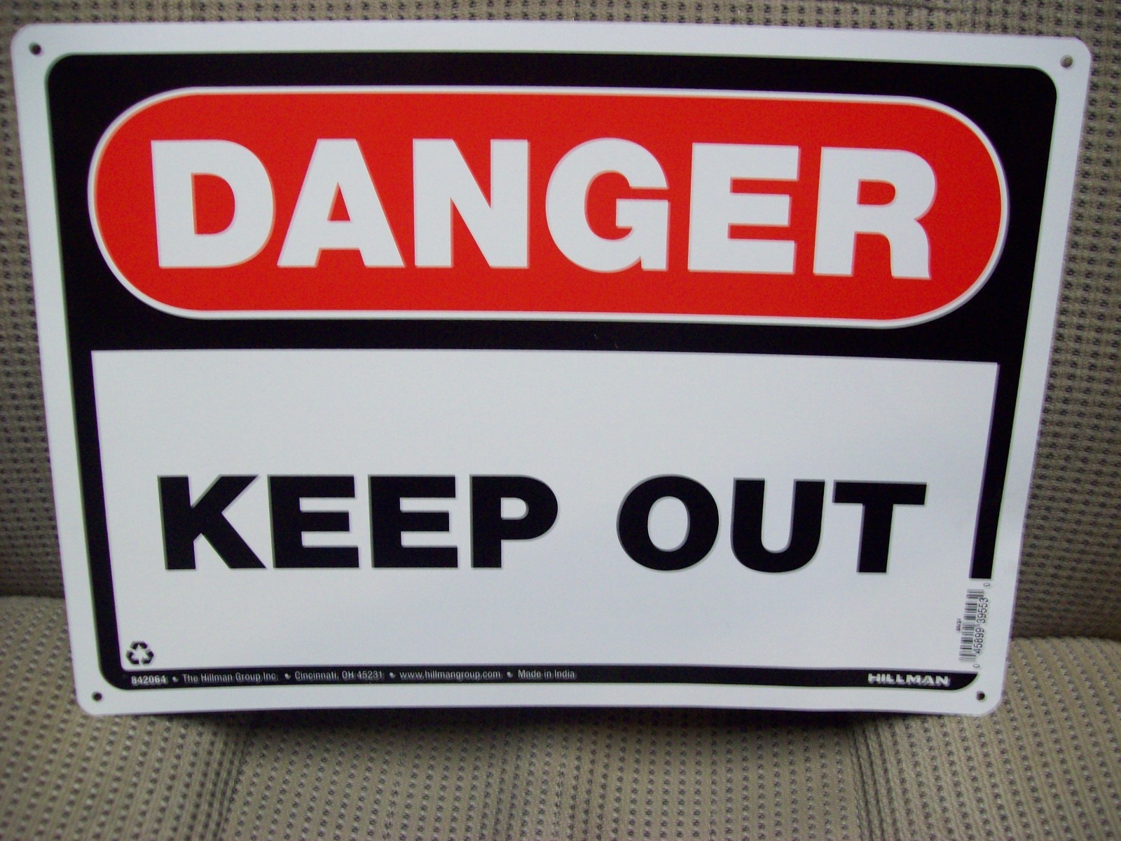 Danger Keep Out, 10″ x 14″ Aluminum Sign by The Hillman Group, #842064