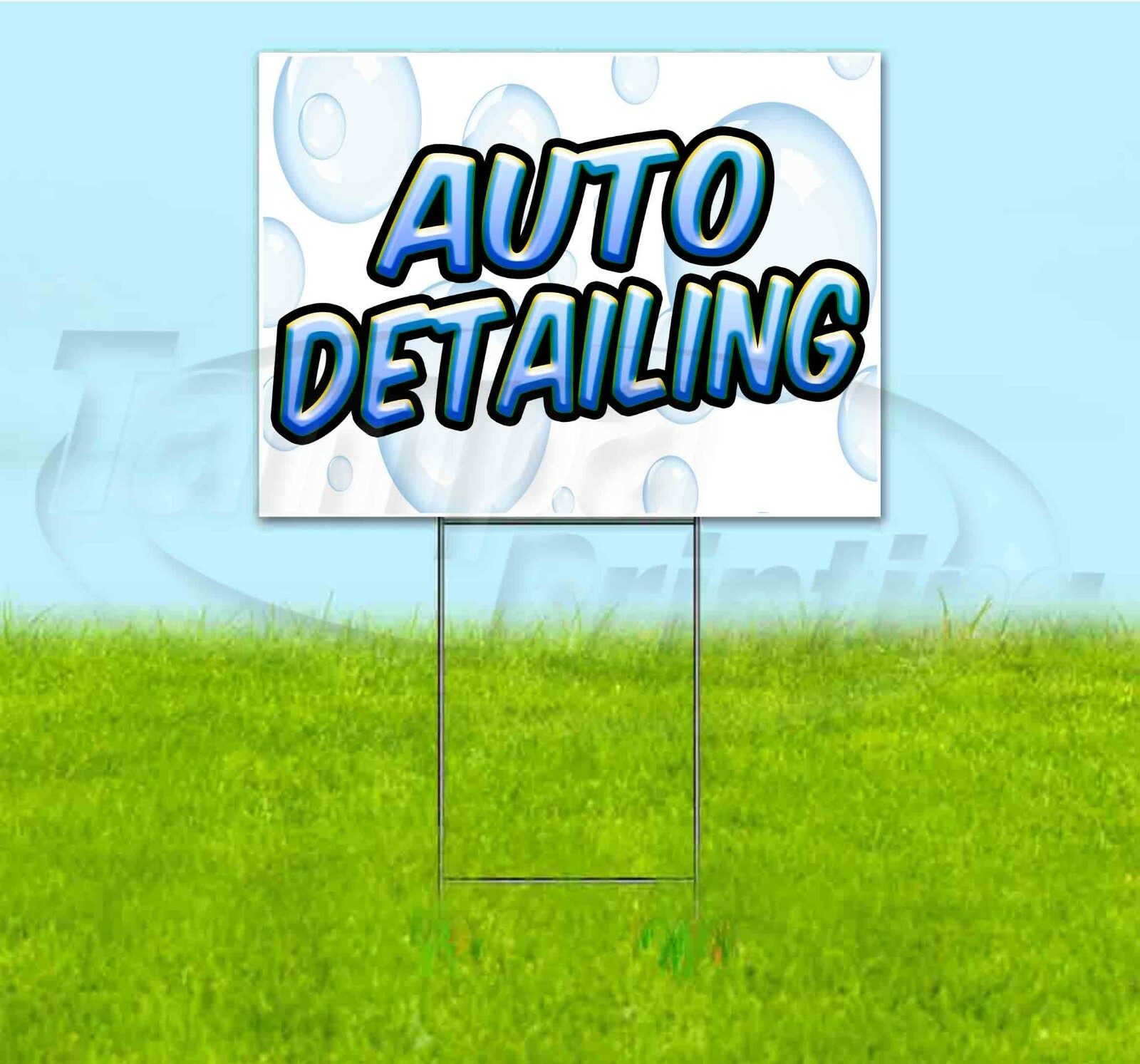 AUTO DETAILING 18×24 Yard Sign WITH STAKE Corrugated Bandit USA BUSINESS SERVICE