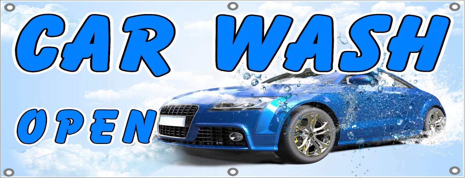 Car Wash Open advertising Vinyl Banner Sign Your choice of size