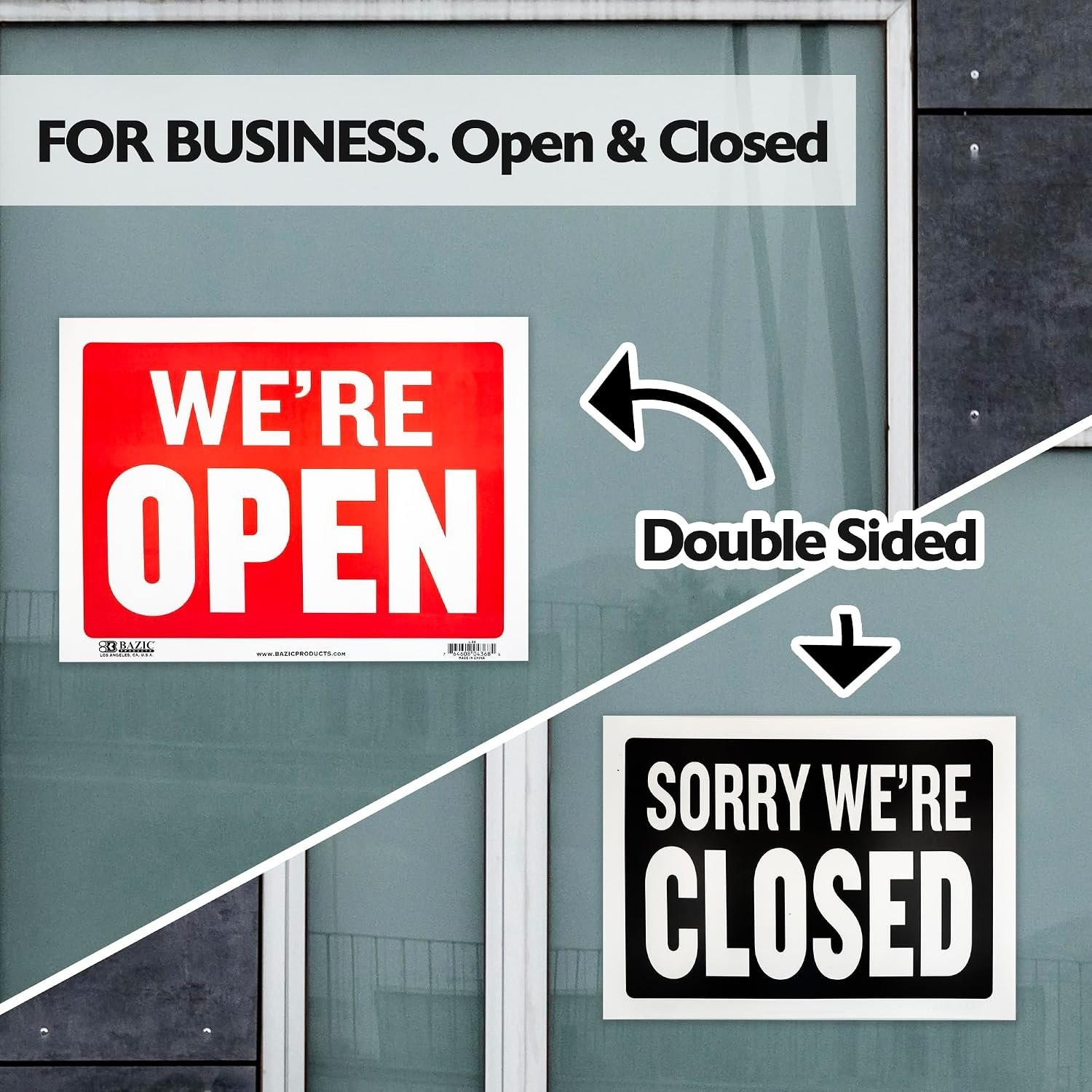 Wall Mounted Open Sign with Closed Back 12×16 in for Retail Restaurant