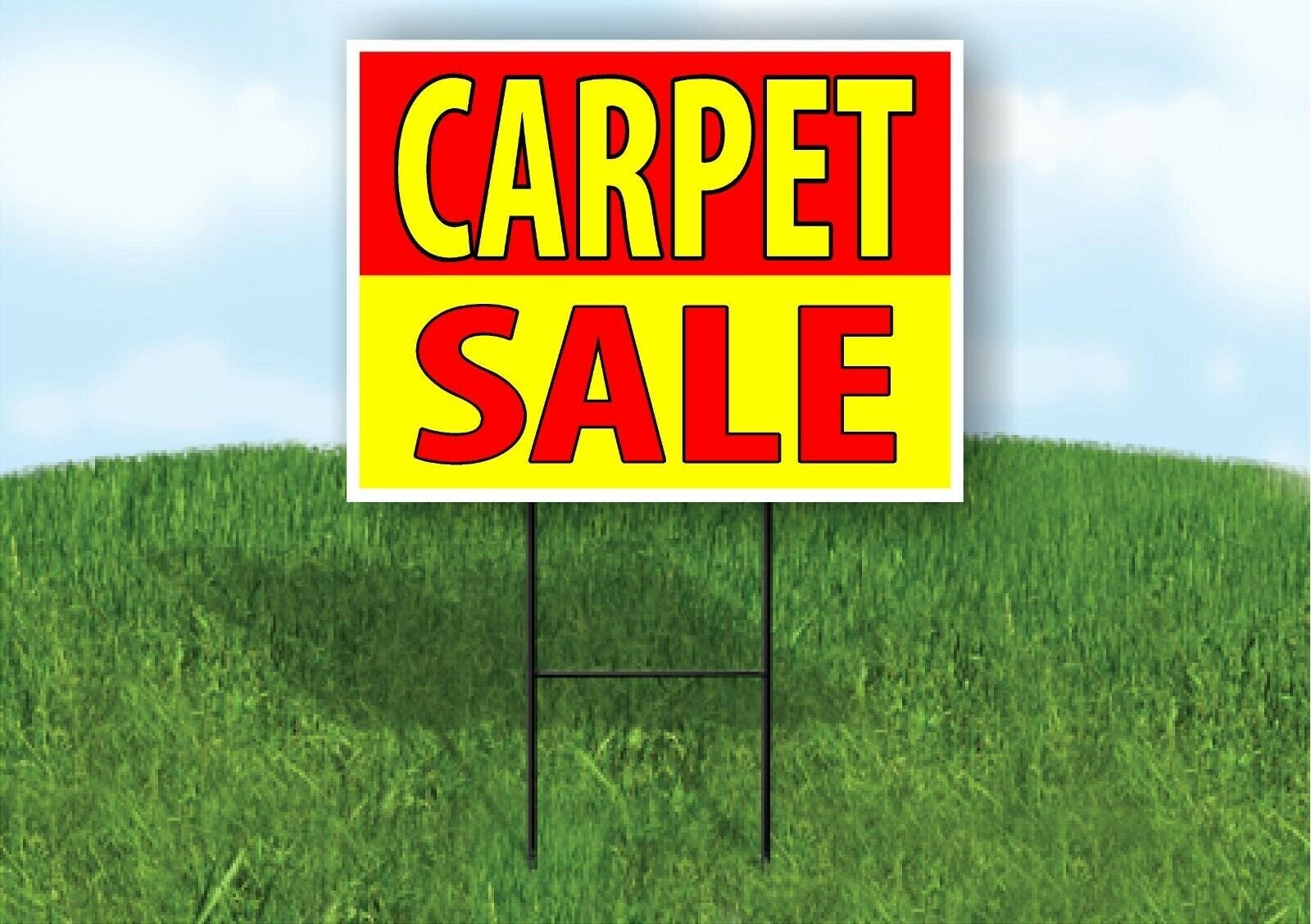 CARPET SALE RED YELLOW Plastic Yard Sign ROAD SIGN with Stand