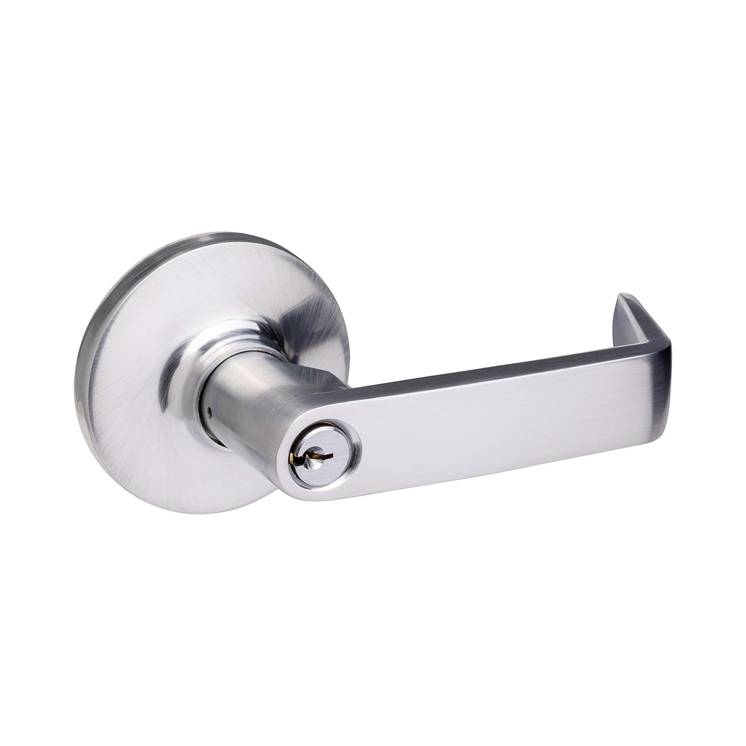 Commercial Storeroom Lever Trim With Lock For Panic Exit Device Brushed Chrome F