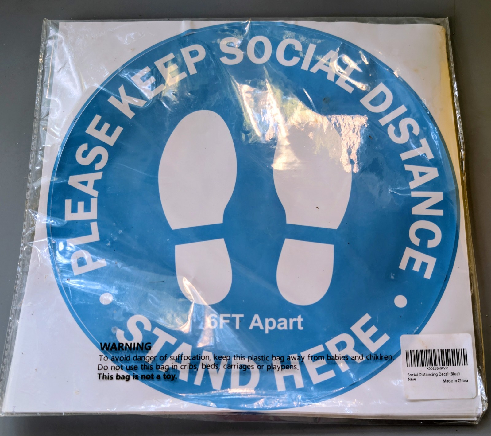 10 Pack 12″ Social Distancing Floor Decals Stickers PLEASE KEEP SOCIAL DISTANCE