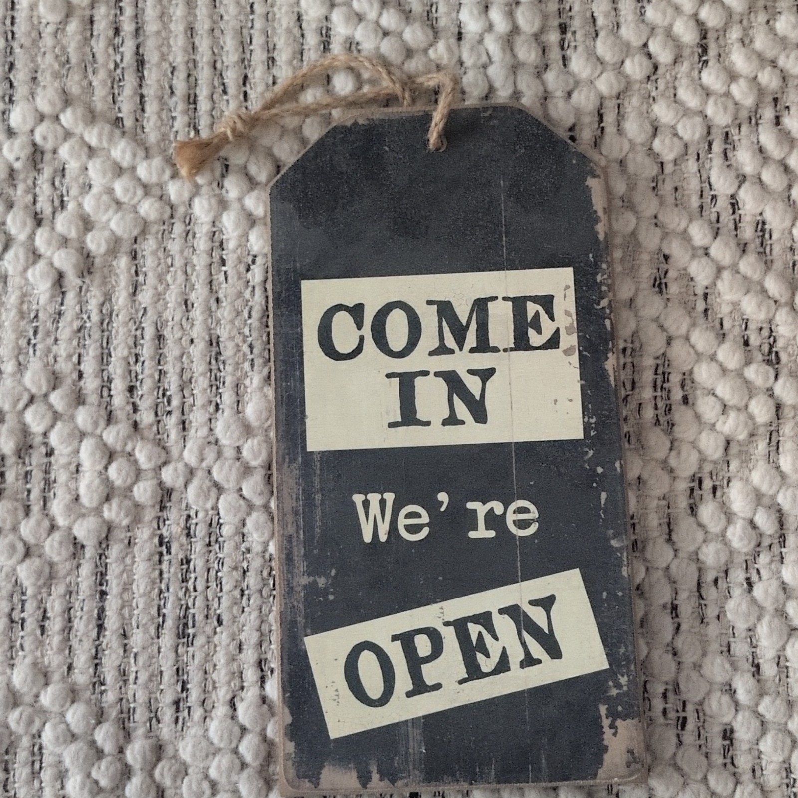 Home Decor Farmhouse Black/White Wood Hanging Door Sign Business Open/Closed