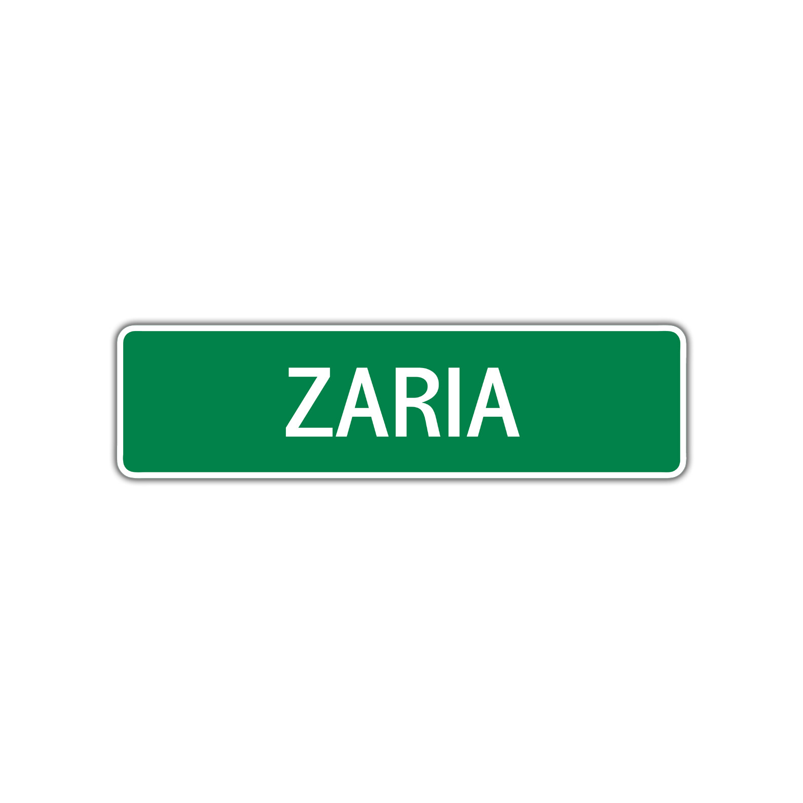 Zaria Girls Name Letter Printed Label Wall Art Decor Novelty Aluminum Metal Sign