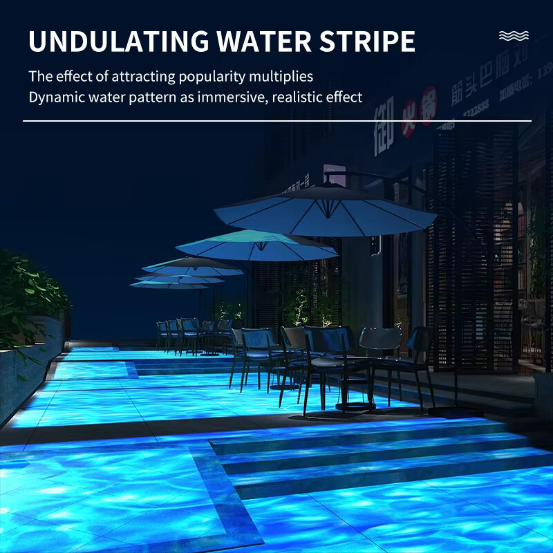 60W Dimmable Water Wave Ripple Projection Light Waterproof Gobo Logo Projector