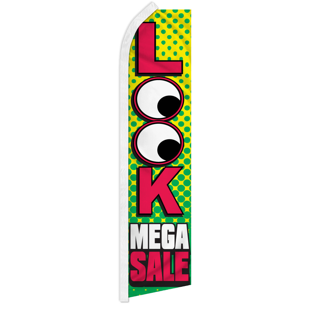 Look Mega Deals Advertising Swooper Feather Flutter Flag Promotional Dealership