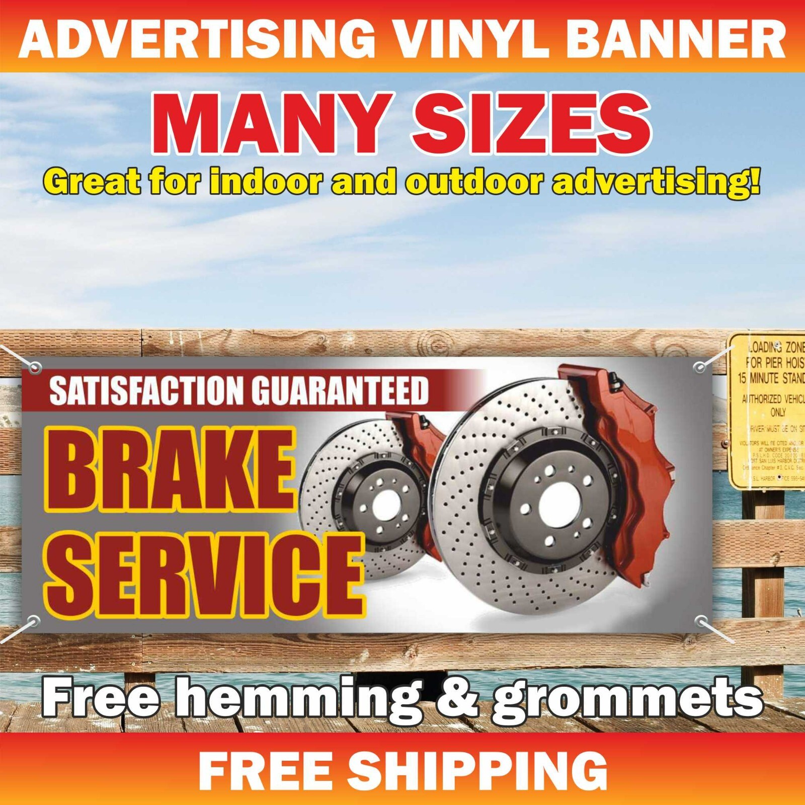 BRAKE SERVICE Advertising Banner Vinyl Mesh Sign auto car repair diagnostics fix