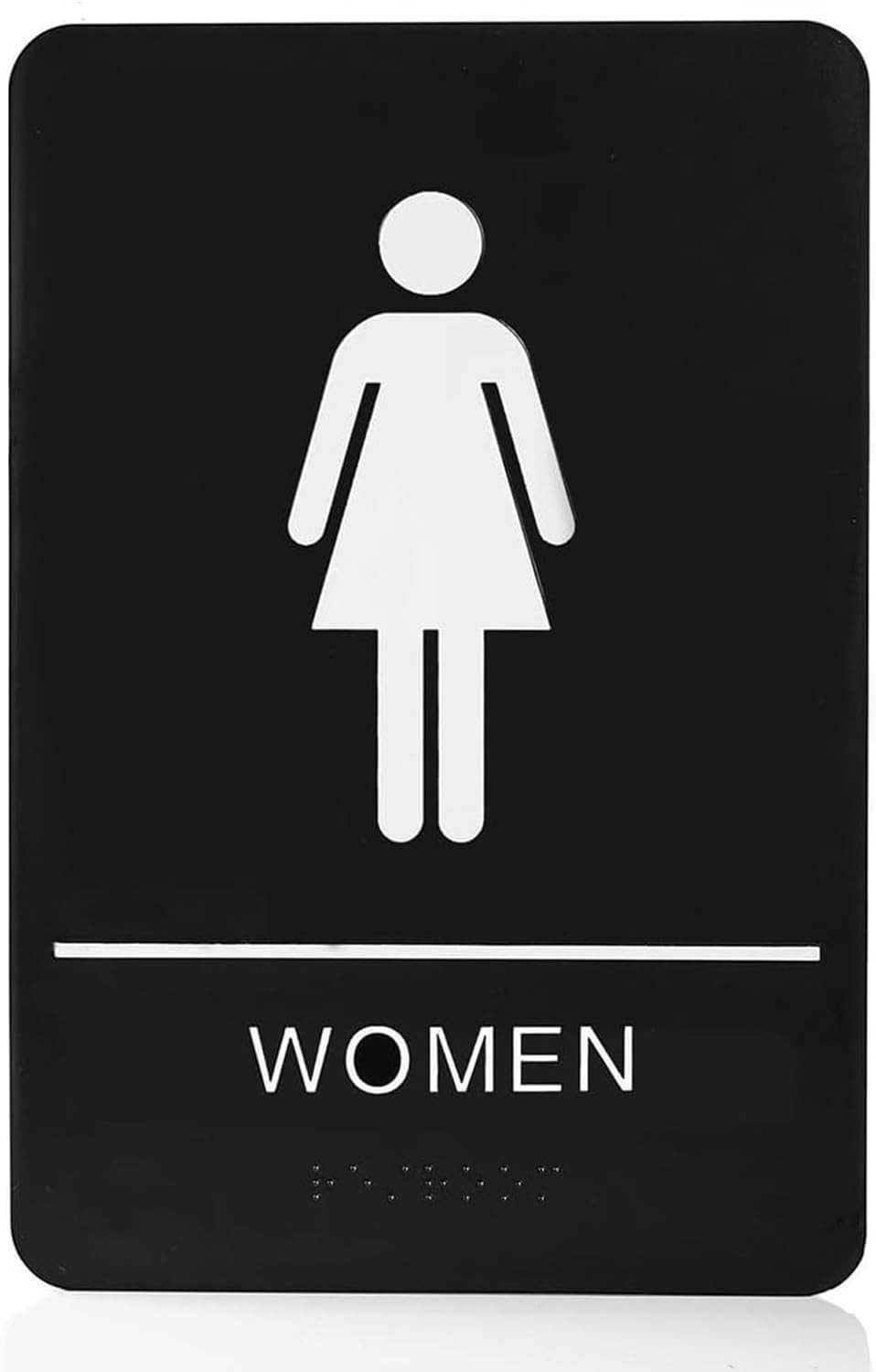 ADA Braille Restroom Signs Set, Men’s and Women’s, 9 x 6 inches, Self-Adhesiv…