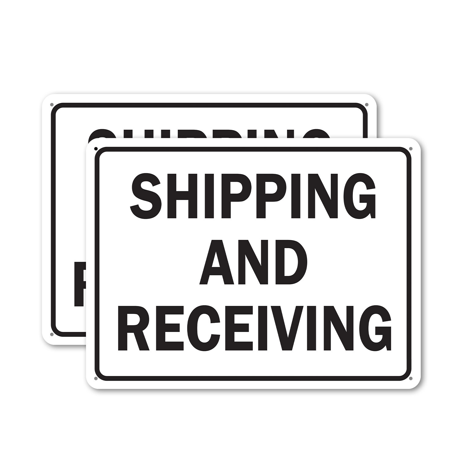 (2 Pack) Shipping And Receiving Warehouse OSHA ANSI Sign Decal Metal Plastic