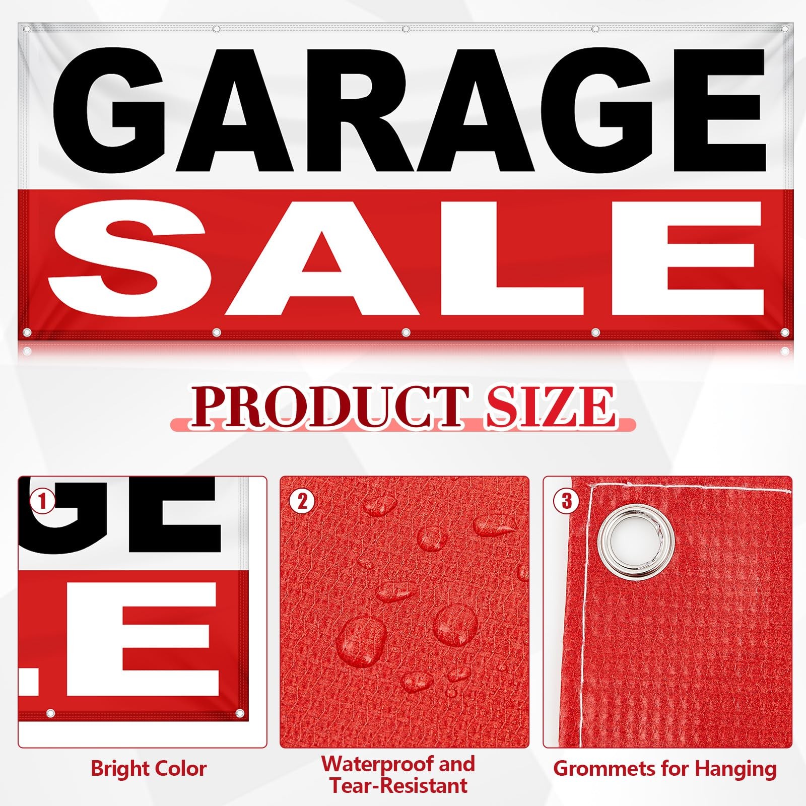 Hunnmingre 3X8 Ft Garage Fabric Store Sign Reusable Large Advertising Banner