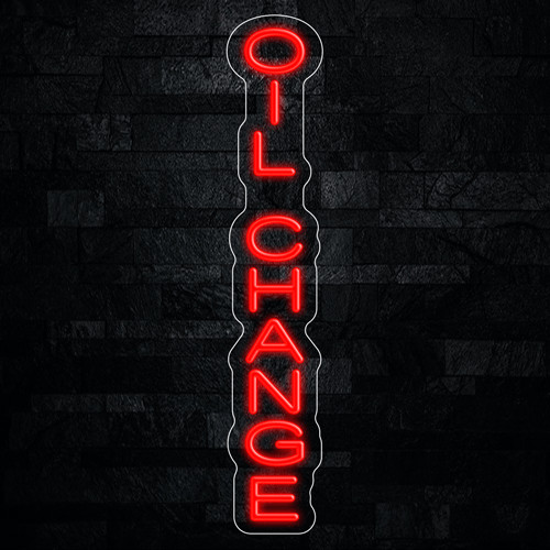 Oil Change LED Neon Sign 5″L x 27″H #32529