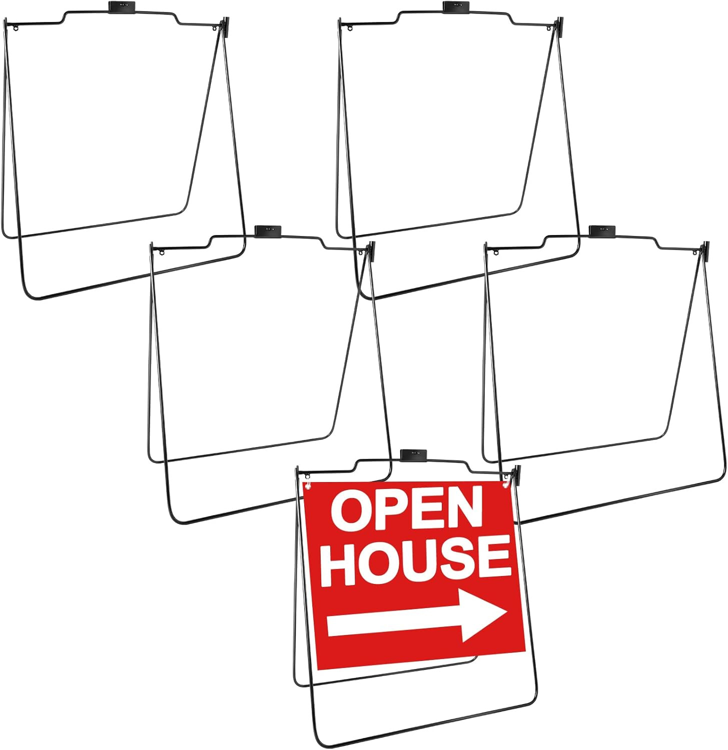 5 Pack Open House Signs Yard Frame A Frame Metal Stand Street Sidewalk Flag Tool