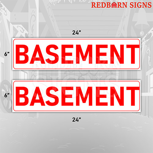 Basement 6″x24″ REAL ESTATE RIDER SIGNS Double Sided 2PK – Visible & Durable