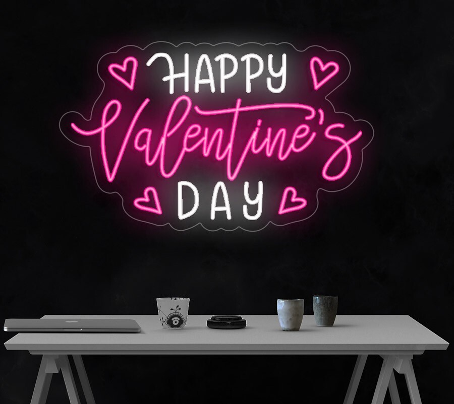 Happy Valentine’s Day LED Neon Sign 29″L x 17″L #LF185