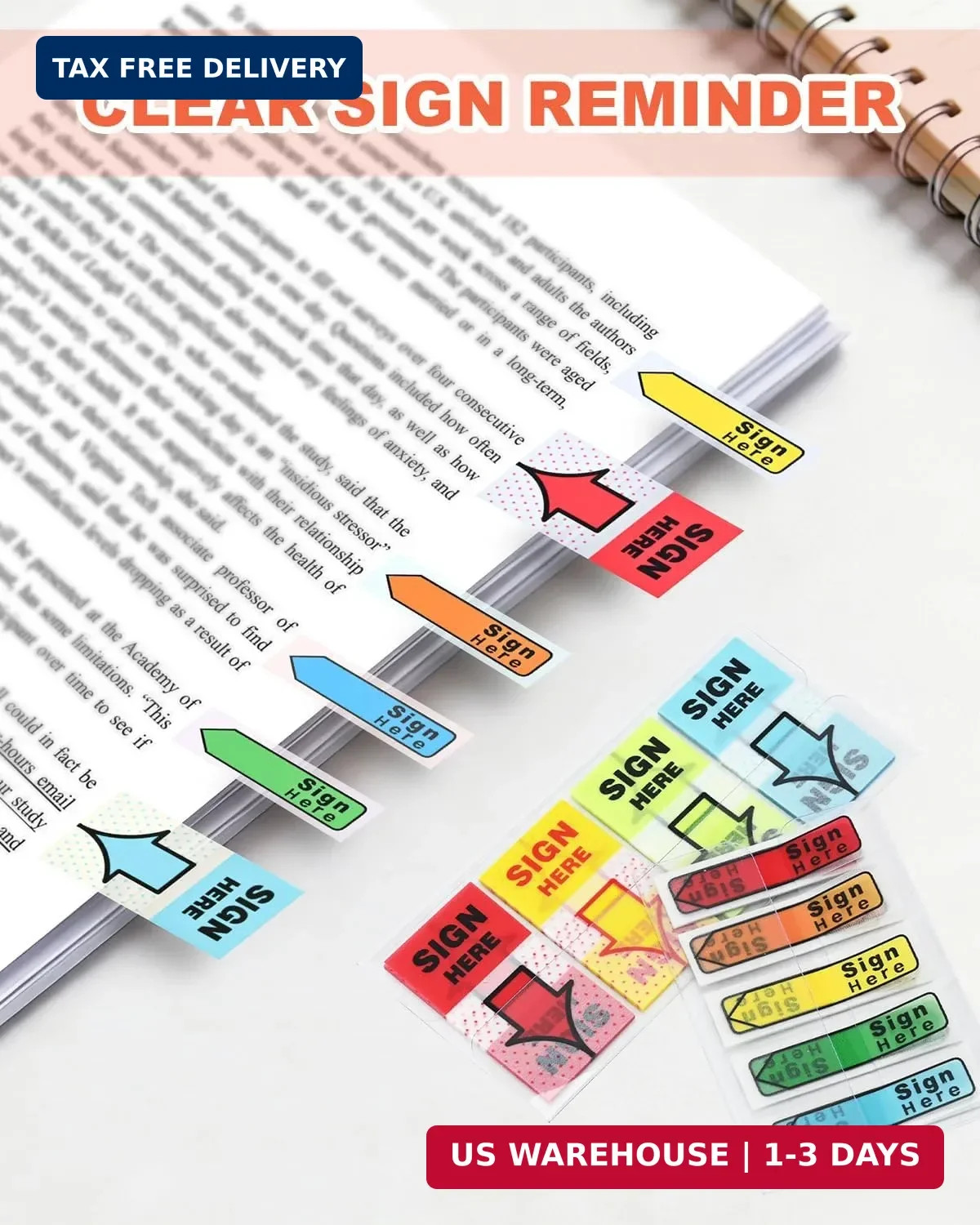 2 Styles Sign Here Sticky Tabs, 500 Pcs Sign Here Post It Flags, Signature Tags
