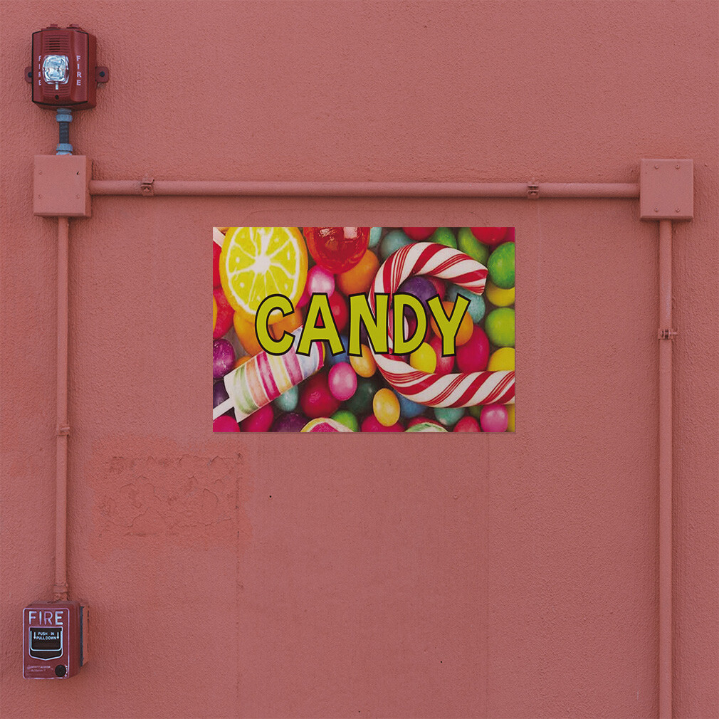 Decal Stickers Candy Outdoor Advertising Printing B Vinyl Store Sign Label