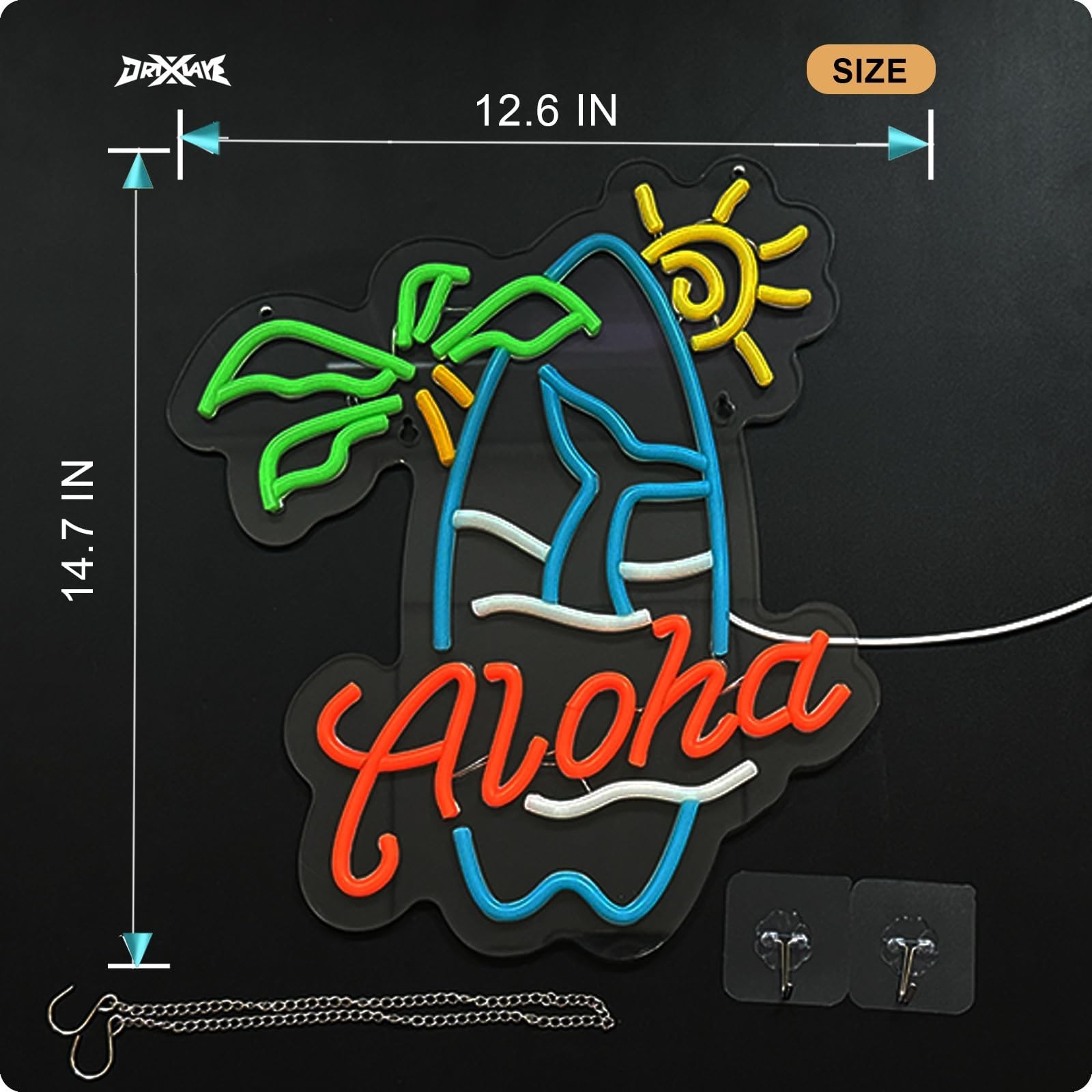 Aloha Palm Tree Neon Sign Tiki Bar Neon Sign Hawaiian Decor for wall decor Be…