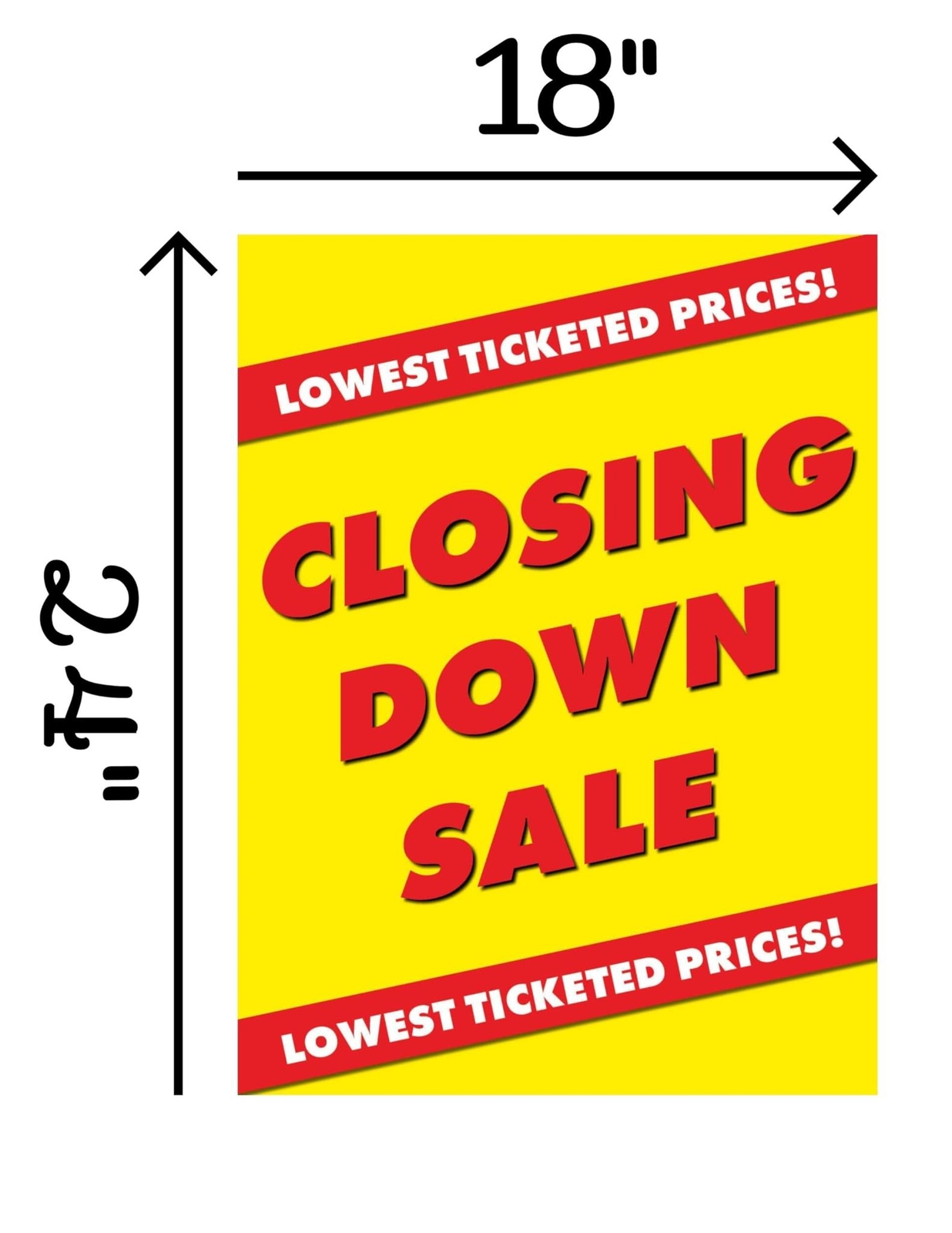 Closing Down Sale | Retail Window Display Sign | 18″W x 24″H