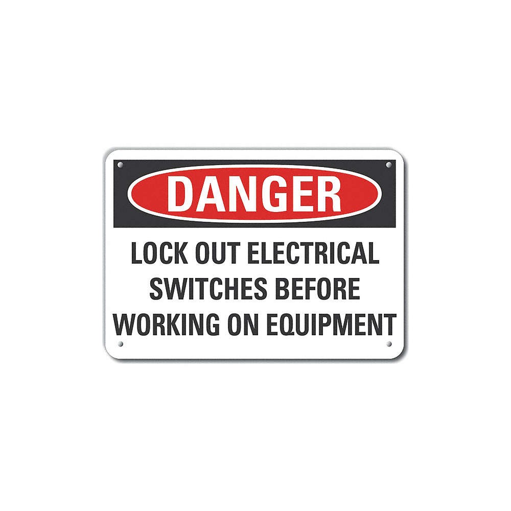 LYLE LCU4-0666-NP_10X7 Lockout Tagout Danger Sign,7x10in,Plastc 64RU20