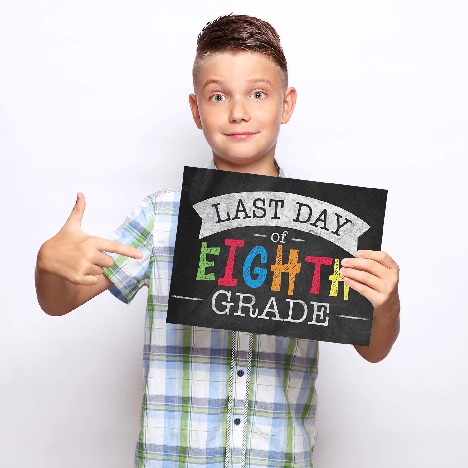 First and Last Day of School Signs 11×8.5 Inch Chalkboard Look Photo Prop