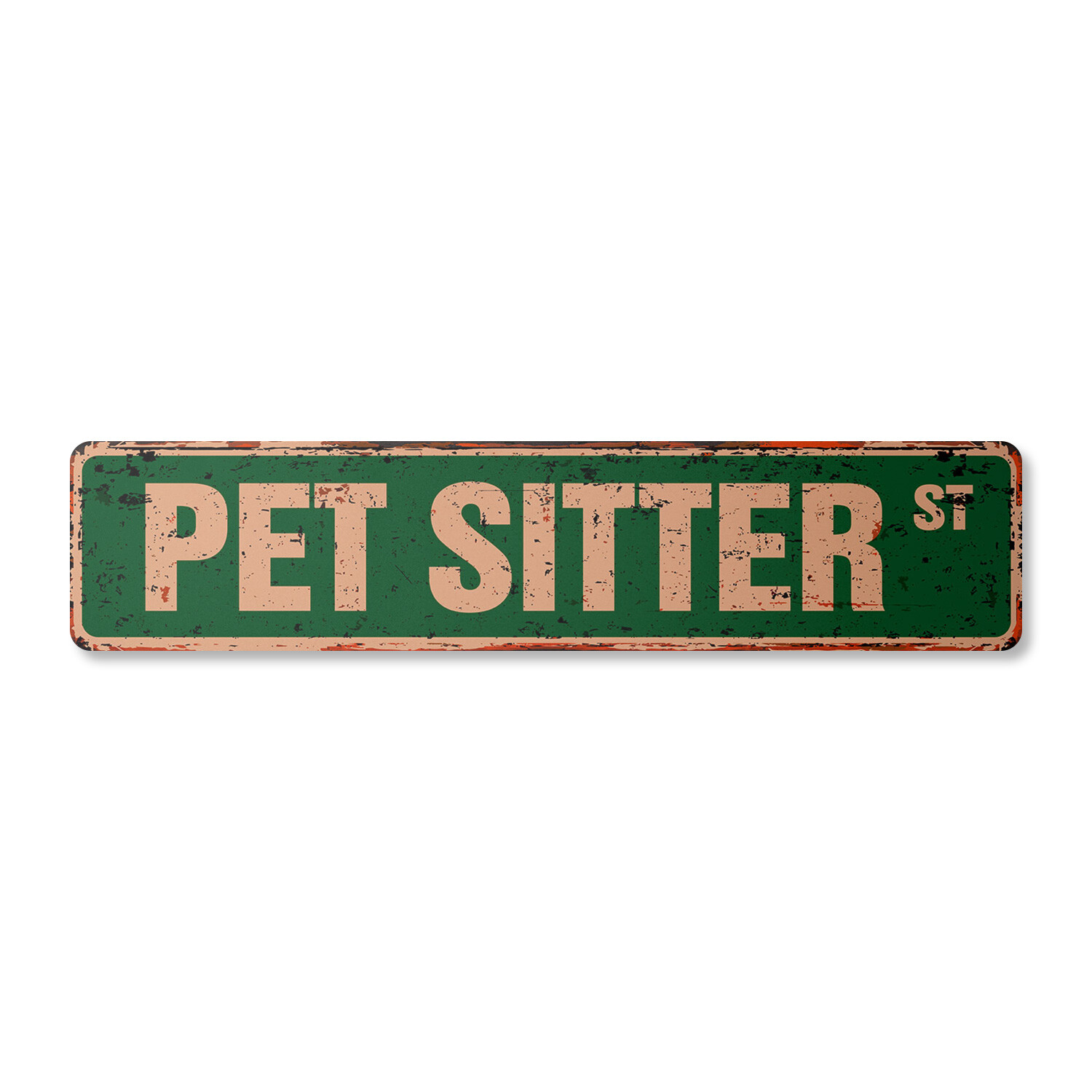 PET SITTER Vintage Street Sign Metal Plastic dog walker groomer vet lover