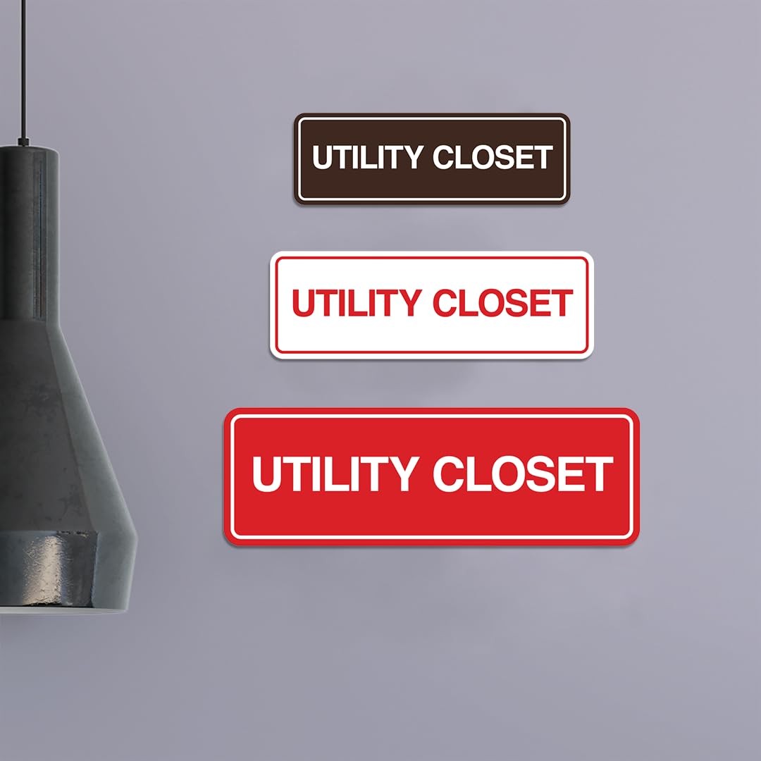 Standard Utility Closet Wall or Door Sign | Easy Installation | Office & Home…