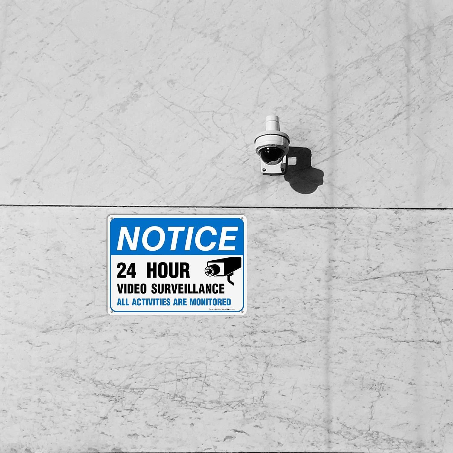 Smile You’re On Camera Signs, Video Surveillance Aluminum Warning Sign, 2 Pack