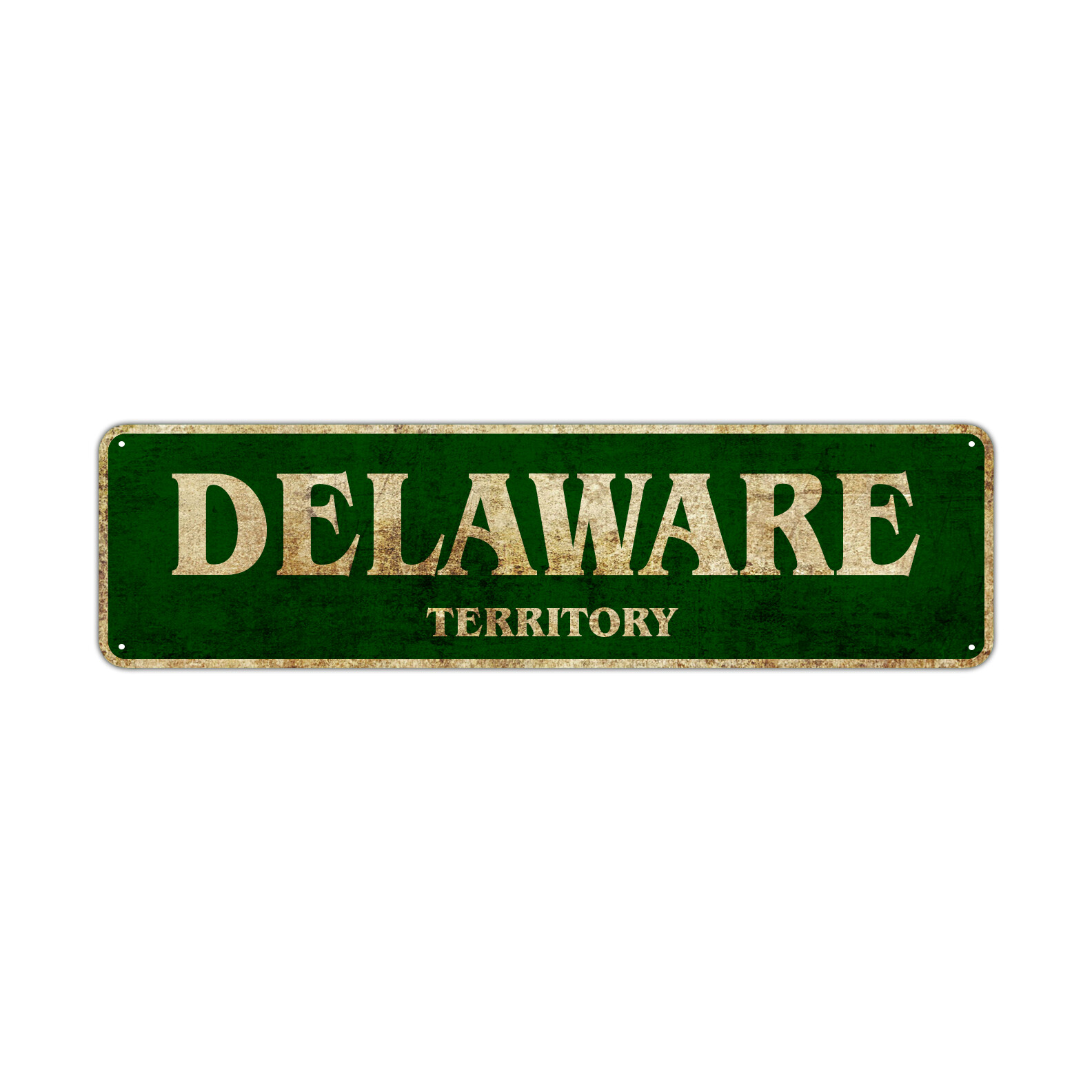 Delaware Territory Vintage Sign| Art Shop Décor Historical Place USA Metal Sign
