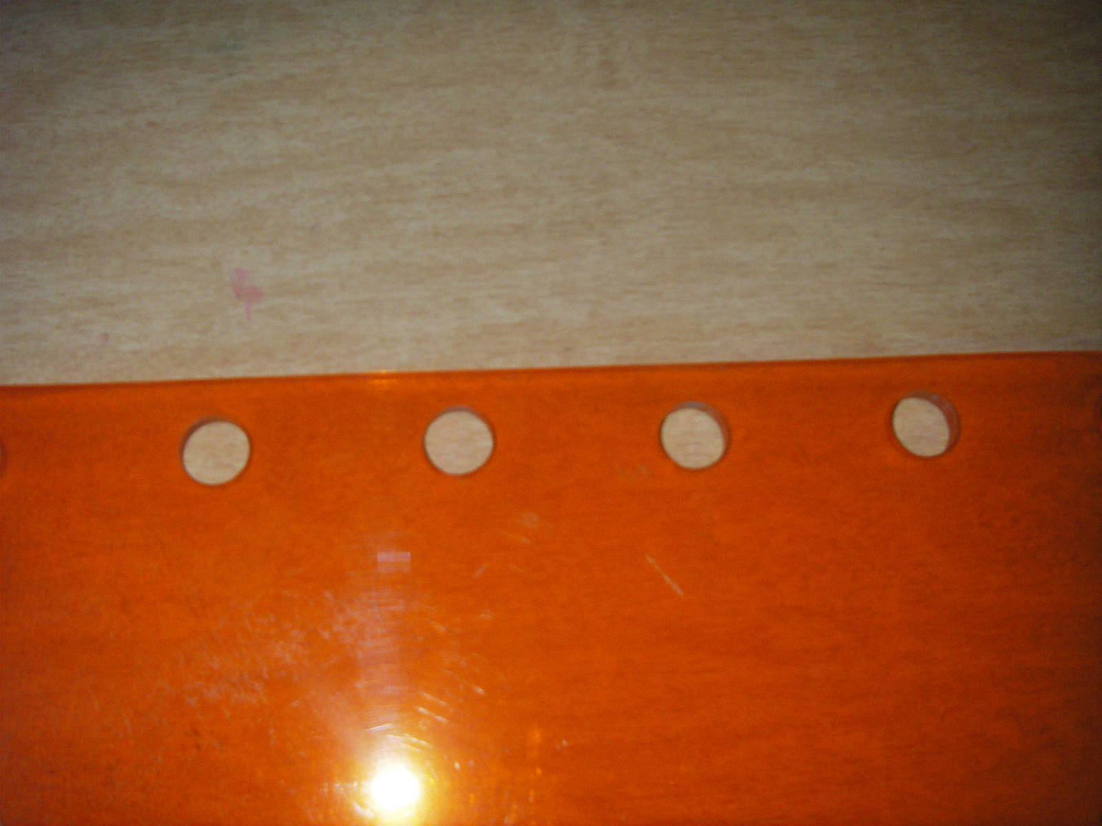 LARGE ACRYLIC ORANGE ARROW HANGING SIGN PREOWNED