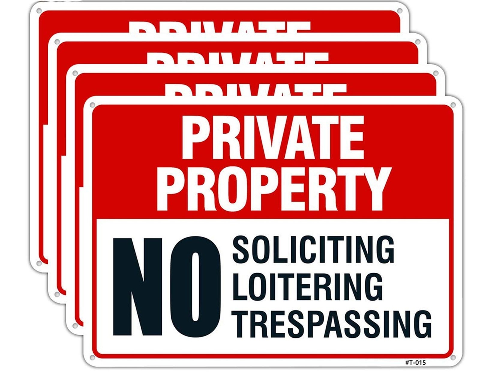 Large Private Property No Trespassing Sign,No Loitering sign,No Soliciting Si…