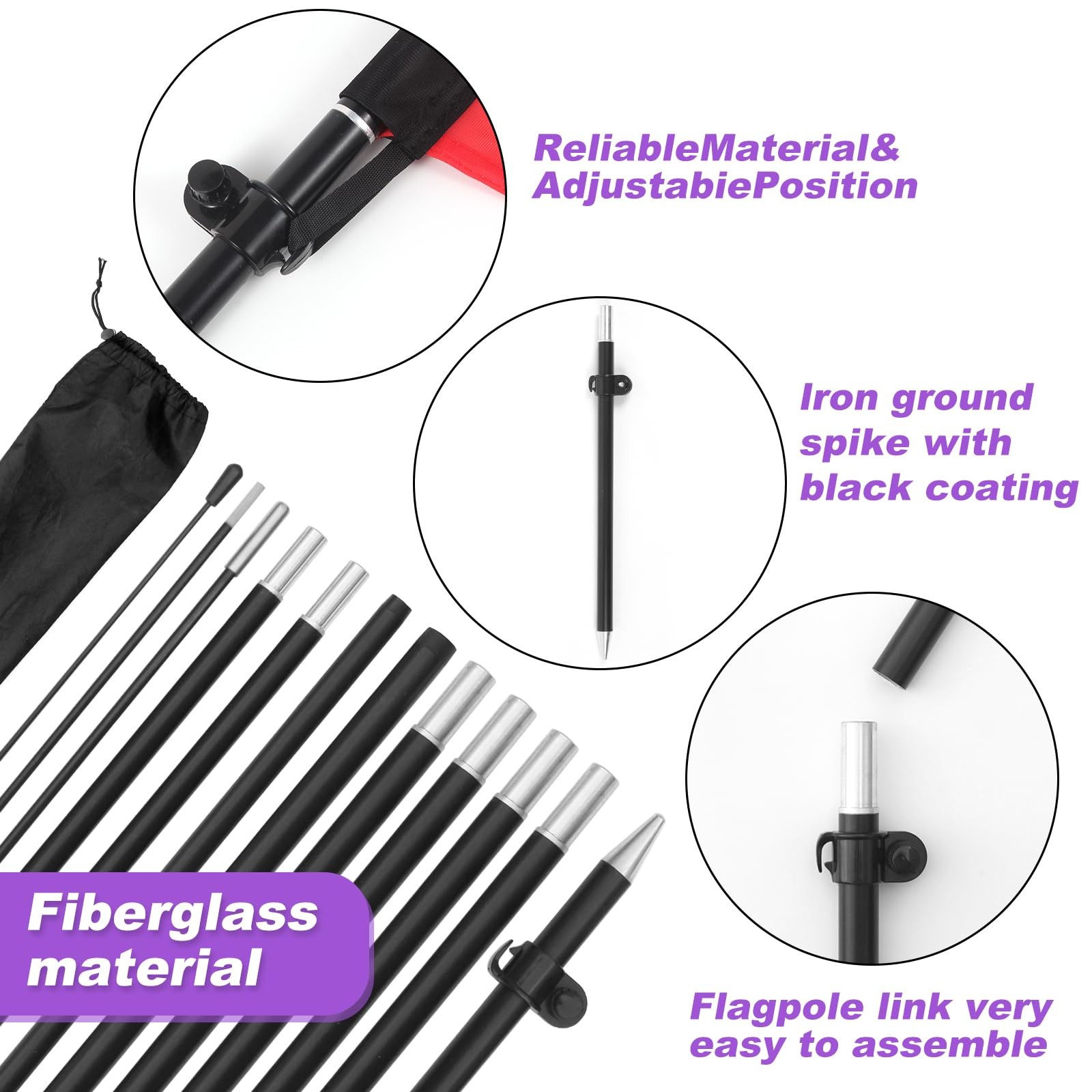 Yeload 7Ft Blank Feather Flag Kit Pole – Solid Color For Sublimation Business –