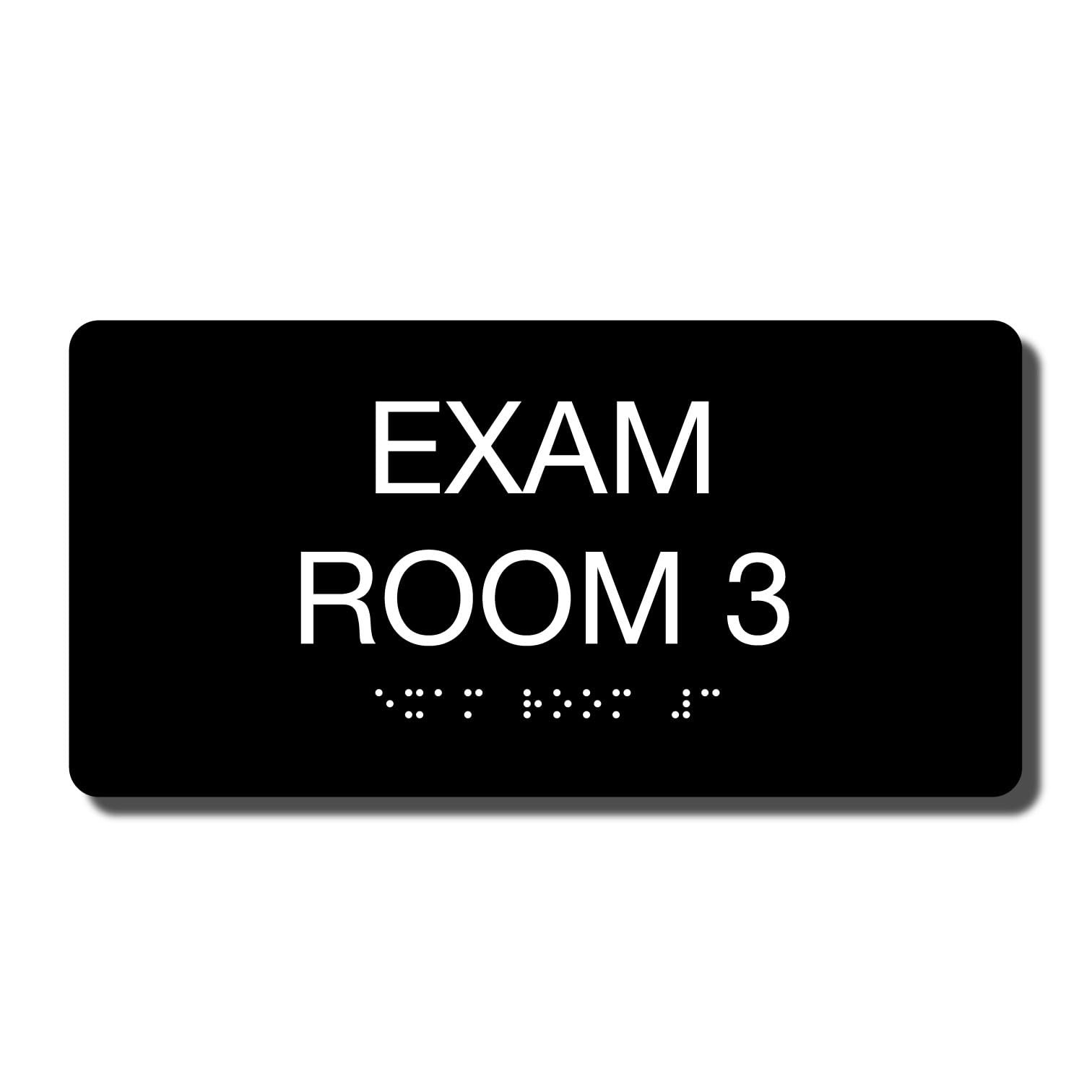 8″ x 4″ ADA Compliant Exam Room Sign – Tactile Grade 2 Braille – Wall or Door…