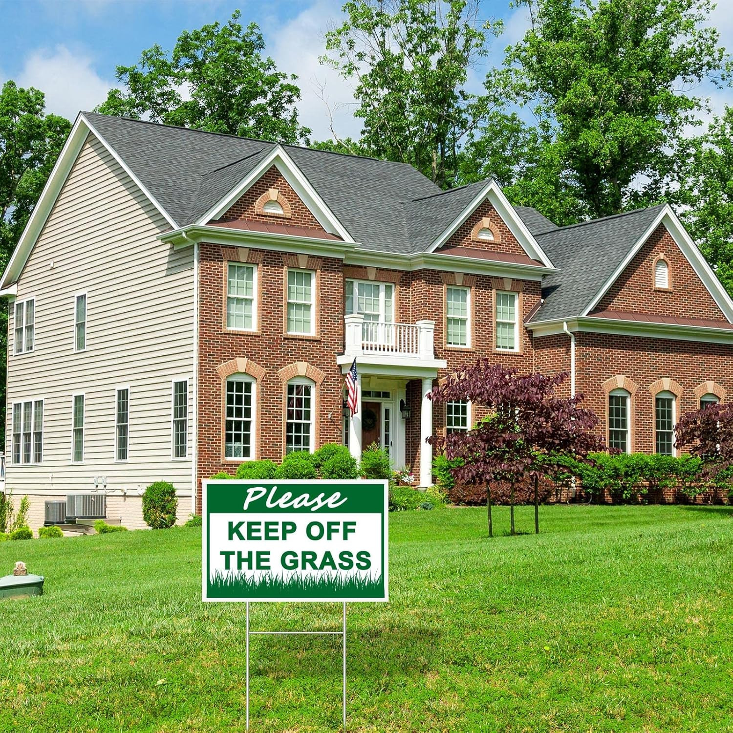 6 Pcs 8 x 12 Inch Please Keep off Grass Sign Double Sided Plastic Lawn Garden Si