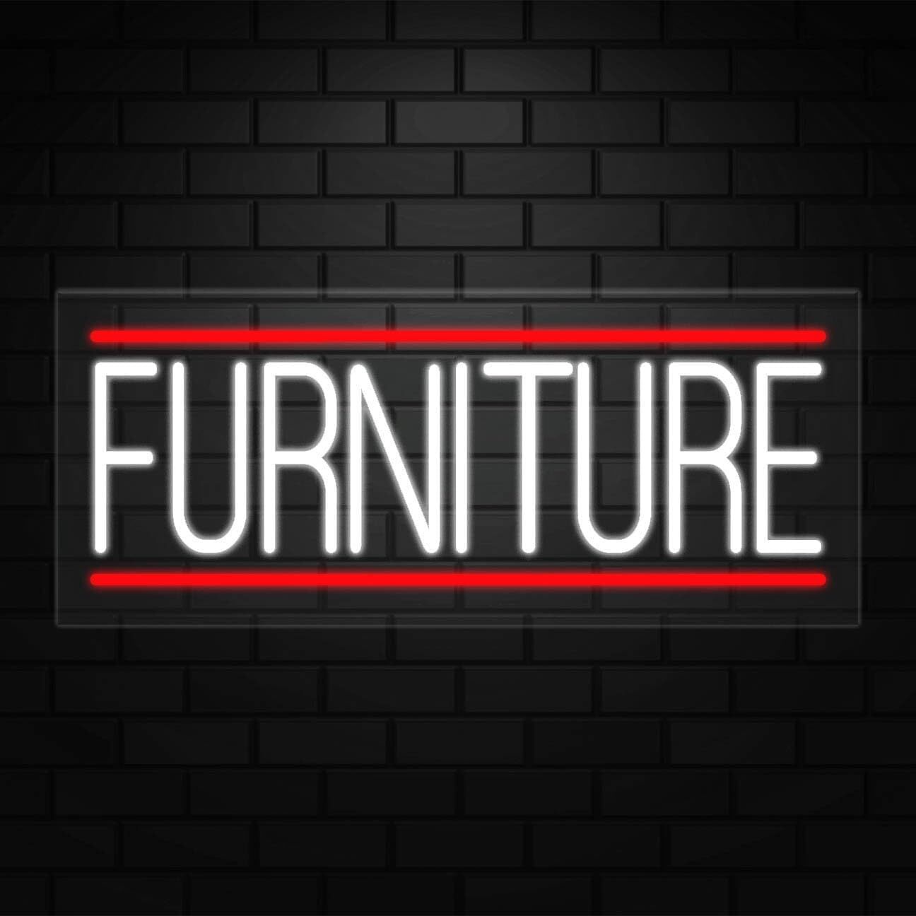 Furniture Sign for Business Displays | LED Flex Neon | 32″W x 13″H x 1″D