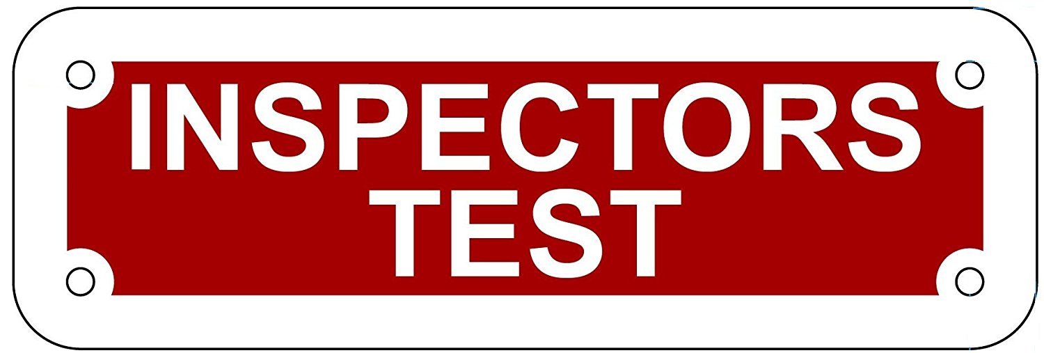 INSPECTORS TEST SIGN (RED REFLECTIVE , ALUMINIUM 2X6 )-REF24-1027