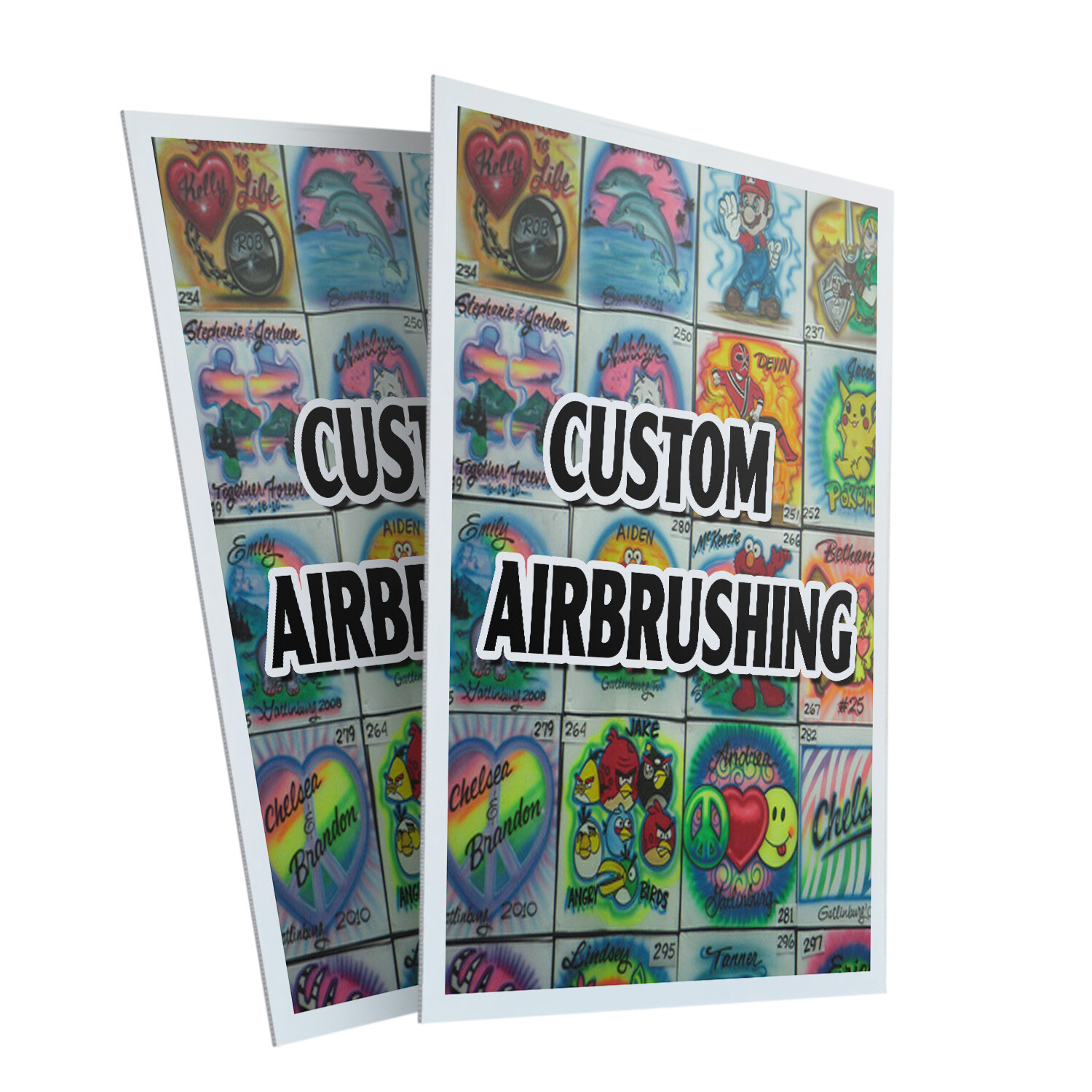 Custom Airbrushing 24″ x 36″ 2 Pack Of Store Sign Plastic Or Decal
