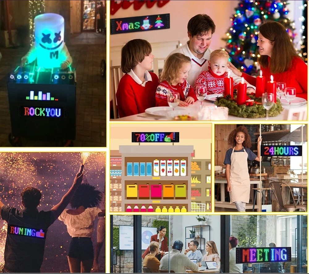 Flexible LED Matrix Panel DIY Programmable Scrolling LED Sign For Car Party
