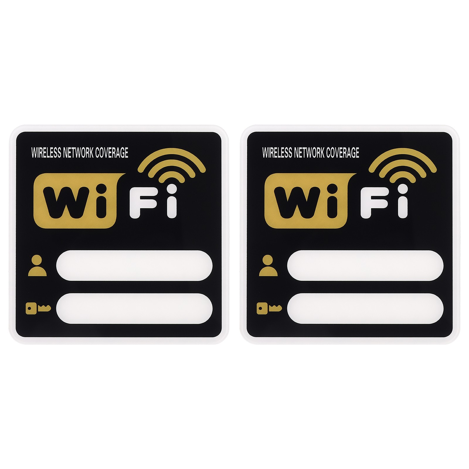 6″ x 6″ Wifi Password Sign, 2 Pcs Acrylic WiFi Sign Self Adhesive, Gold